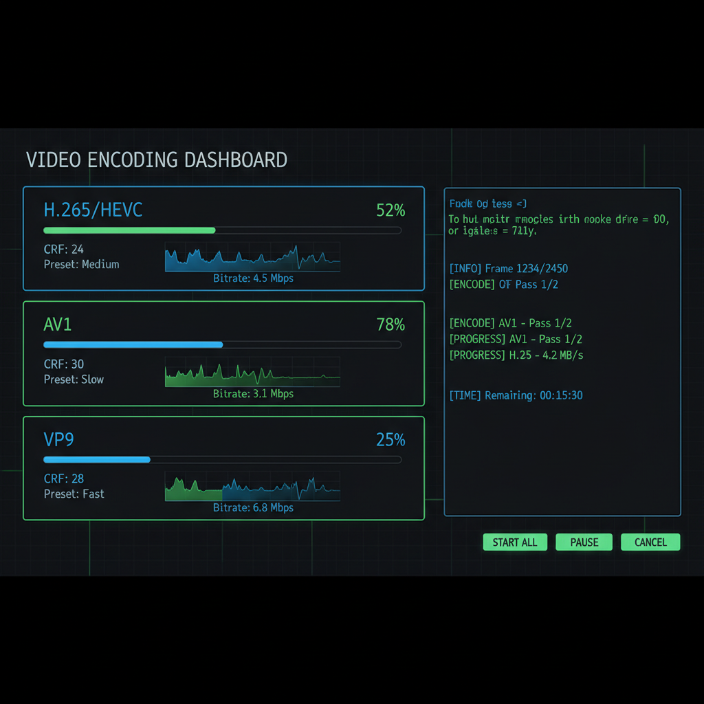Advanced Video Encoding — H.265, AV1 & VP9 Batch Compression